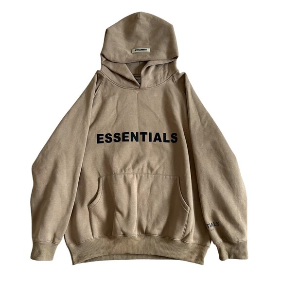 Fear of God Essentials Mens Sz Medium Tan Hoodie Sweaters - Picture 1 of 10